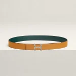 H Torsade belt buckle & Reversible leather strap 24 mm